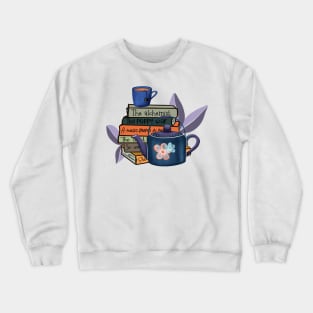 Books and tea, teapot Crewneck Sweatshirt